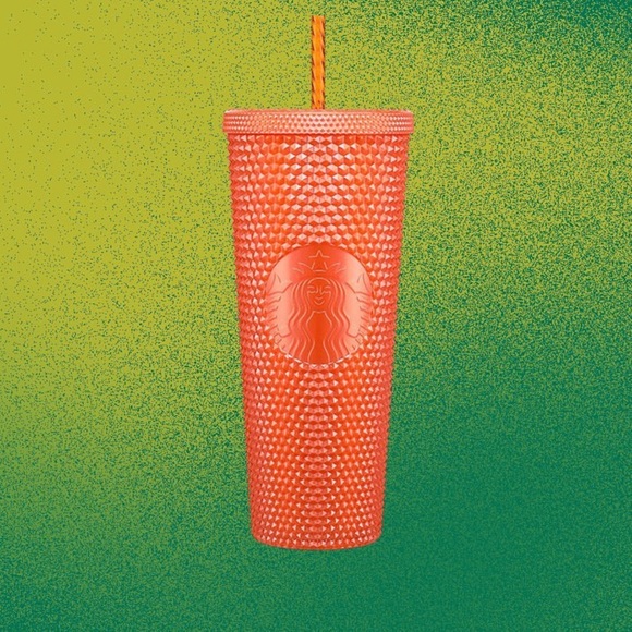 🧡NEW Starbucks Orange Pearlized Bling Studded Tumbler 🍁 - Picture 8 of 8